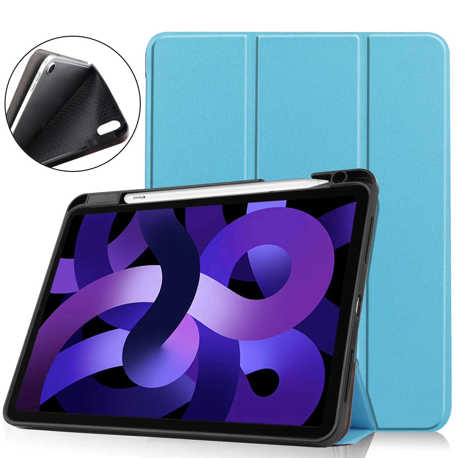 Sarung Tablet kulit lipat tiga magnetik, untuk IPAD 10.9 inci Air 11 2024 cangkang pelindung tahan guncangan untuk ipad Air 11 2024