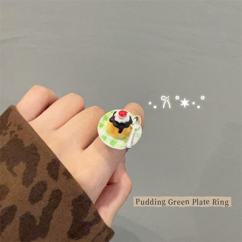 Pudding Green Plate Ring