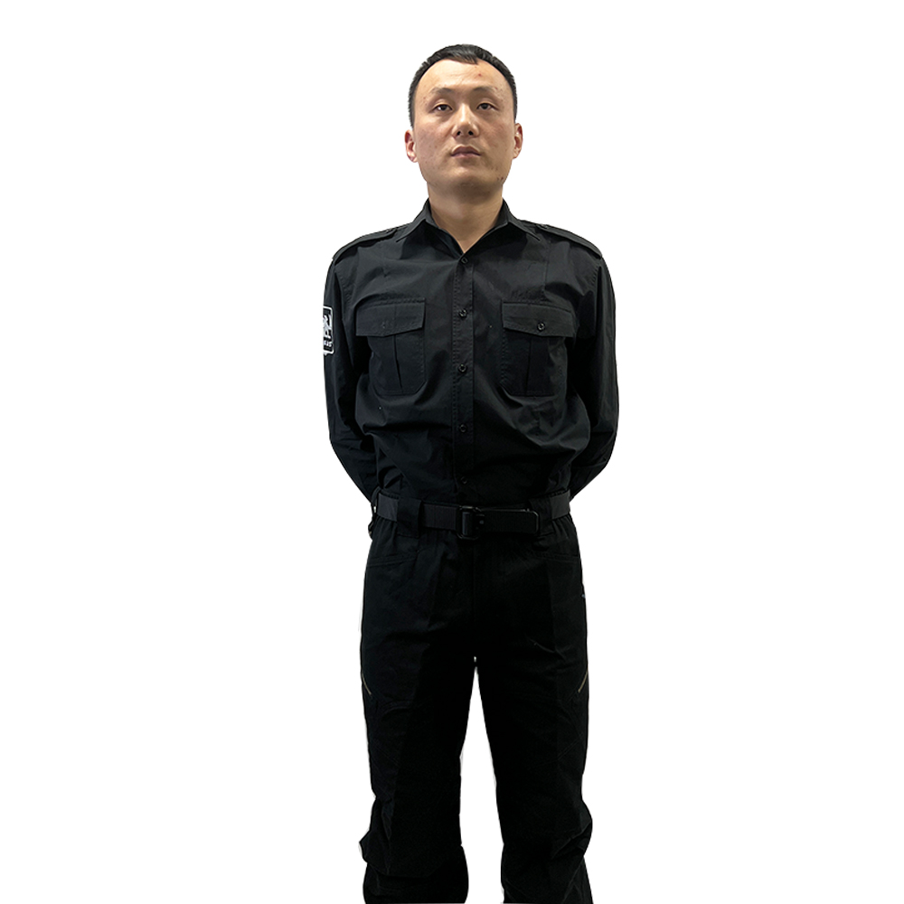 Mens Short Sleeve Shirt And Lightweight Tactical Pants Custom Design Grey Uniform Security Guard