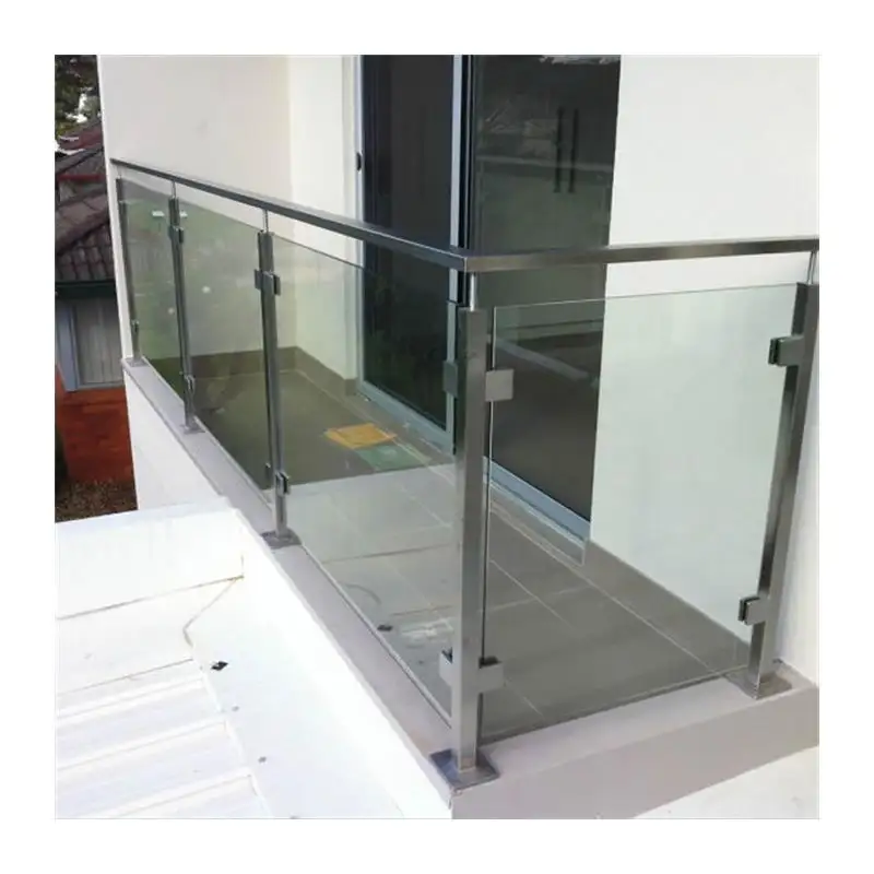 Edelstahl glas geländer Balustrade für Balkon-und Treppen geländer Glas geländer