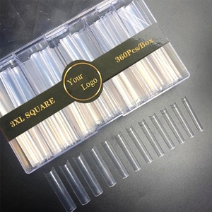 ขายส่ง French XXXL NO C Curve Square Nail Tips กล่องปลายเล็บทรงสี่เหลี่ยมยาวพิเศษ504ใหม่ล่าสุดปีชิ้น/ถุง ABS 3XL เล็บ - Product Image 1