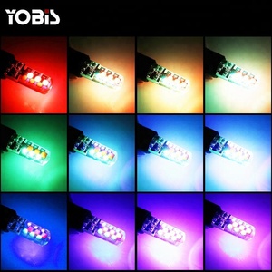 Yobis ล่าสุด COB 12ชิปซิลิคอนฟังก์ชั่นหน่วยความจำอ่านหลอดไฟ T10 LED RGB พร้อมรีโมทคอนโทรล