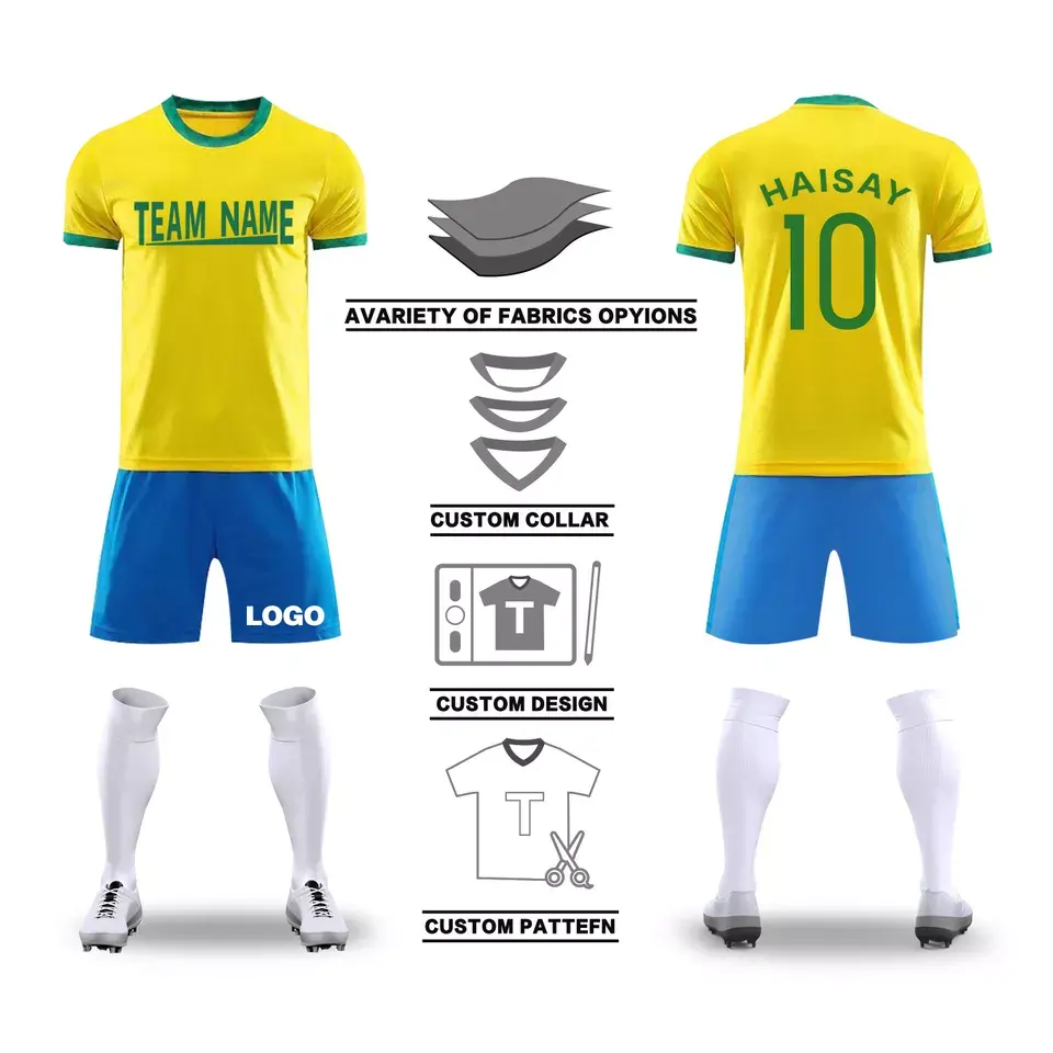 Ronaldo-camiseta de fútbol para niños, uniforme del equipo de fútbol de brasil, 2022