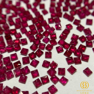 1.3MM-1.7MM Red <strong>Ruby</strong> Wholesale 5A square Princess Cut , Red Dark Blood <strong>Ruby</strong> , Price with Sapphire Stone. - Product Image 4