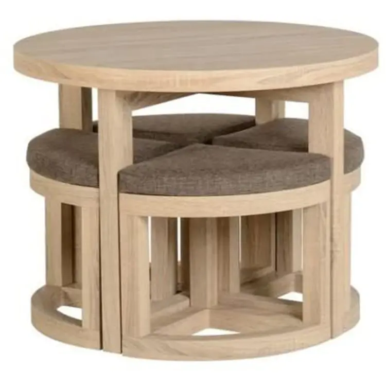 Tavolo da pranzo moderno in legno Set tavolo da pranzo rotondo con 4 sedie