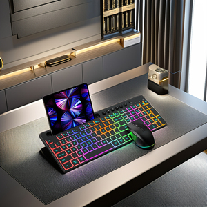 114 Keys Multimedia 2.4G Bluetooth Membrane Wireless <strong>Keyboard</strong> and Mouse for PC <strong>Computer</strong> RGB Silent <strong>Keyboard</strong> and Mouse <strong>Combo</strong> - Product Image 3