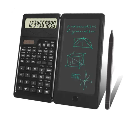 Solar Power Dual Electric Scientific Folding Portable Calculator 6 inches with Smart LCD Writing Screen for daily office study
