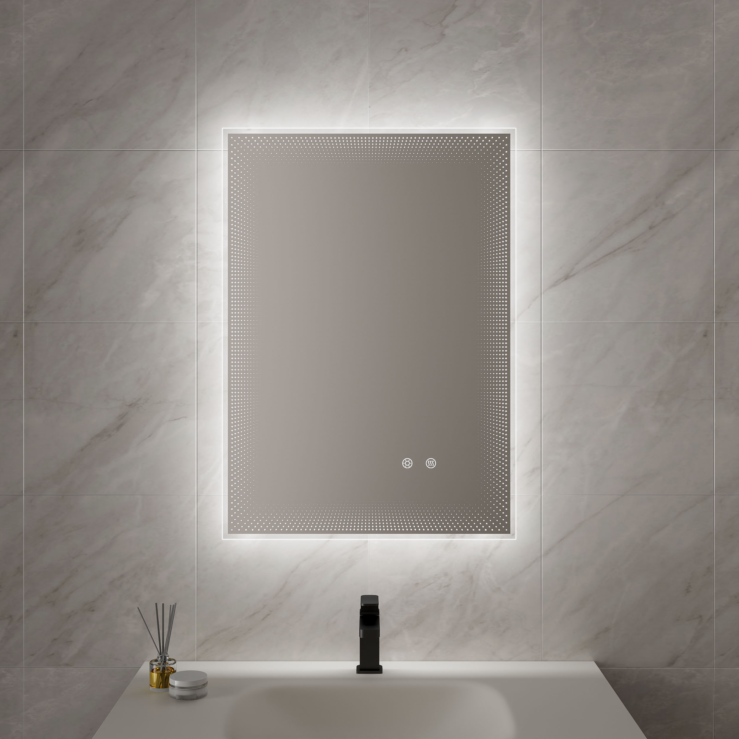 Miroir de salle de bain LED sans cadre DP528-F