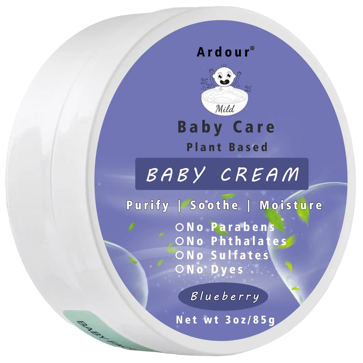 赤ちゃんのためのブルーベリーベビークリームローションキッズ子供新生児幼児赤ちゃんの体と顔のスキンケアバターバームに優しい
