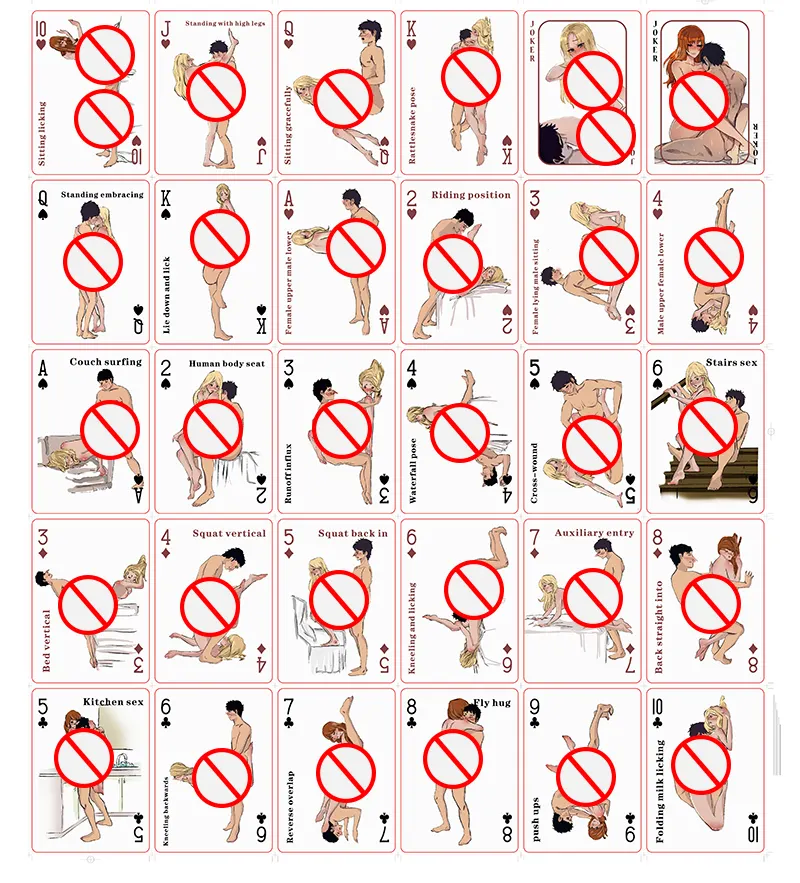 도매 주식 섹시한 포커 카드 놀이 재미있는 게임 종이에 인쇄 된 성인 관계를 개선하는 맞춤형 로고 상자 포장