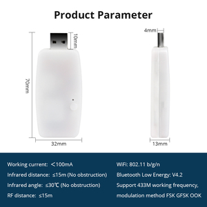 Пульт дистанционного управления Zemismart Tuya RF + IR, Wi-Fi, USB-ключ «все в одном» - Product Image 6