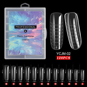ปลายเล็บอะคริลิคปลอมสำหรับต่อเล็บ120ชิ้นทำจากพลาสติก ABS ใสสองรูปแบบ - Product Image 5