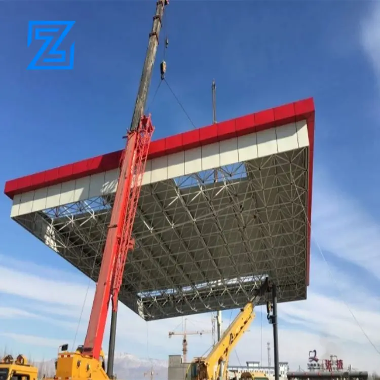 Stazione di rifornimento costruzione stazione di servizio baldacchino tetto in metallo segnaletica struttura in acciaio costruzione telaio parte attrezzatura telaio luce CN;GUA