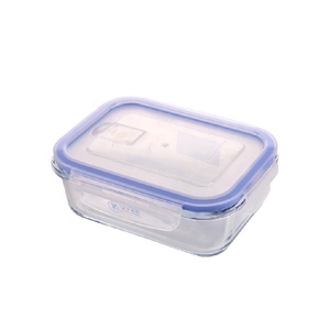 <strong>Rectangular</strong> Glass <strong>Container</strong> Airtight Lunch Bento Box with Plastic Cover - Product Image 5