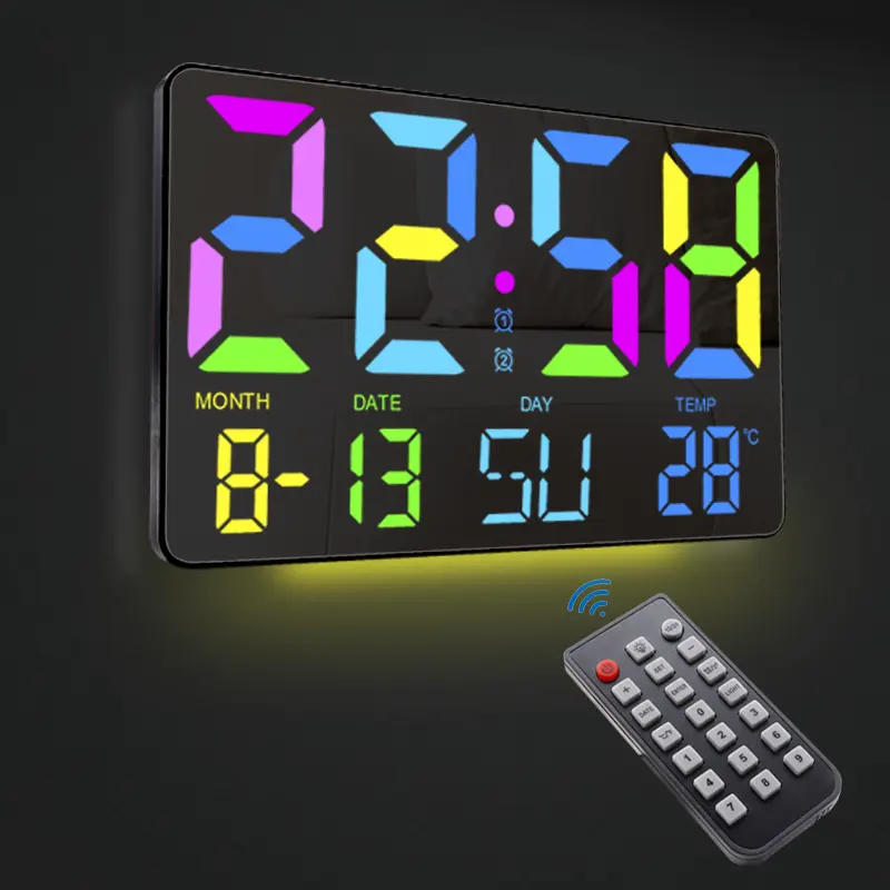 Usb saat Oclock 2023 dekor uyarısı Mini duvar güçlü Alarm Lcd masa dijital gece şebeke Powered ofis