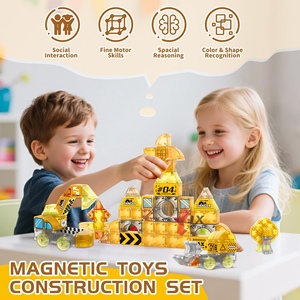 Mới Phát Hành Sản Phẩm 2025 3D Chơi Xây Dựng Khối Gạch Trẻ Em Đồ Chơi DIY Nam Châm Cube Toddler Crane Xe Tải Máy Kéo Khối Từ Tính - Product Image 3