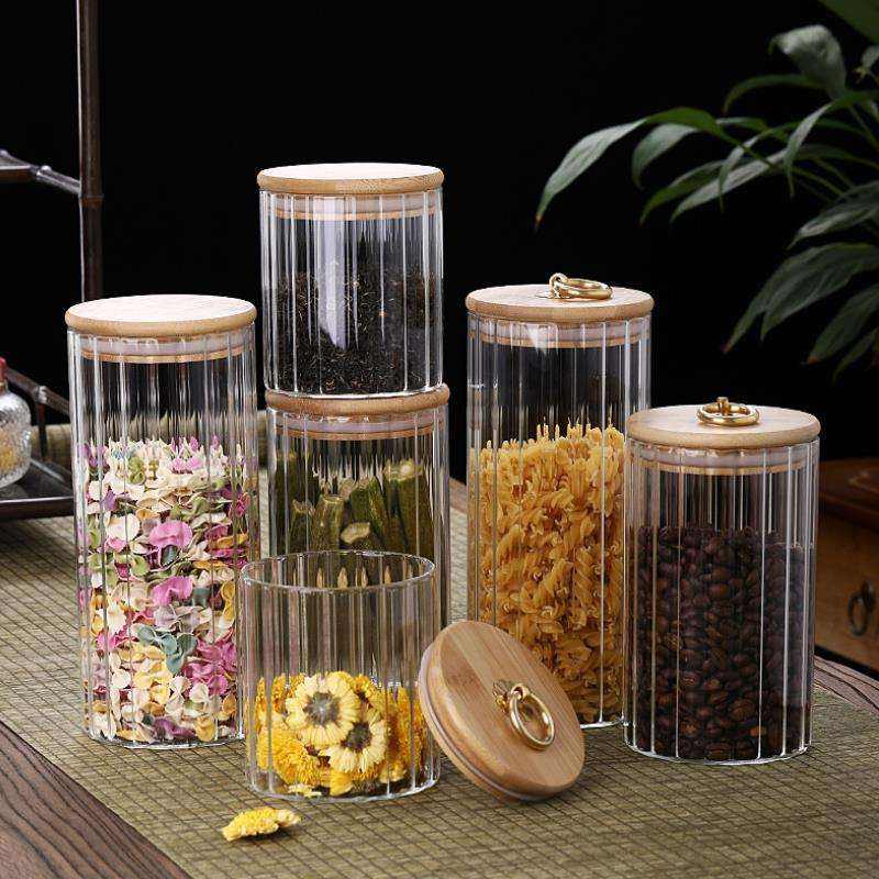 Transparent 1 Couvercle plat en bambou 500ml