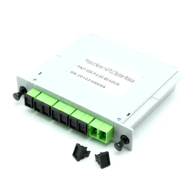 Baixa perda de inserção 1x8 lgx caixa, cassete, cartão, inserção sc/apc sc upc, módulo do divisor 1:8, 8 portas de fibra óptica plc divisor