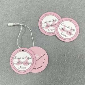 Custom <strong>Hang</strong> Tags Clothing Small <strong>Round</strong> Paper Tags for Clothes Hanging <strong>Hang</strong> Tags With <strong>Strings</strong> Logo <strong>Printed</strong> - Product Image 2