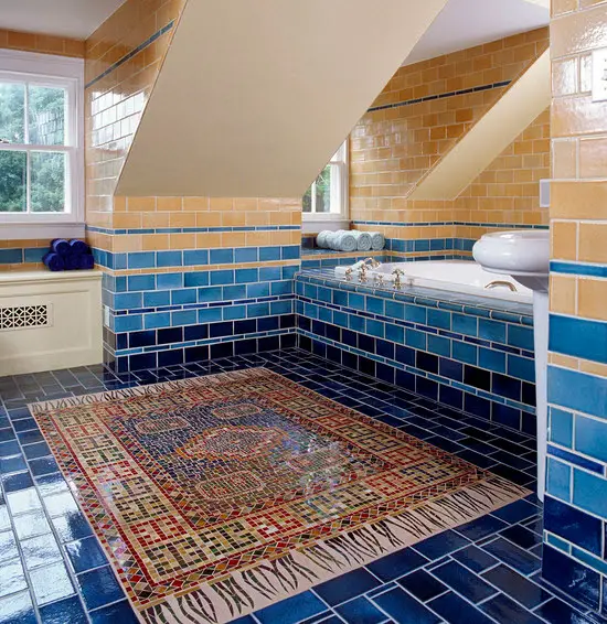Mosaikfliesen Blitzmuster Schwimmbad Mosaik-Badezimmer-Quadrat Keramik blau Klassisch-Modern Hotel glasierte Fliesene erstklassig 3-6%