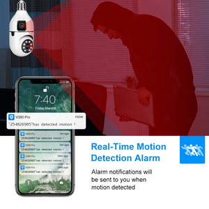Hot 4MP HD V380 Wifi Dual Lens Bulb Cámara CMOS Sensor Home Security Monitor de red inteligente con detección de movimiento y alarma push - Product Image 4