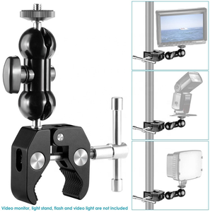 Multi Function Double Ball Head Magic Arm Camera <strong>Mount</strong> Clamp 1/4 Inch Screw Thread Tripod Friction Articulating Arm
