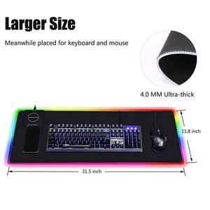 Deskmats 800x300mm 900x400mm boyutu oyun oynamak için kauçuk taban oyun <span class=keywords><strong>Mat</strong></span> masası Pad RGB LED siyah oyun Mouse Pad <span class=keywords><strong>Mat</strong></span> Gamer için