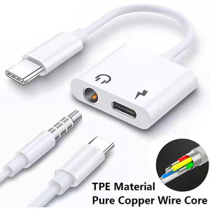 USB C 2合1耳机插孔适配器3.5毫米辅助音频分离器电缆数字模拟C型音频转换器适配器OTP DC - Product Image 5