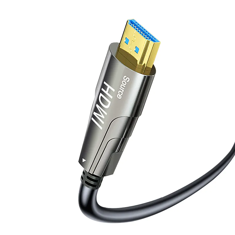 Cabo hdmi óptico personalizado, cabo 100m 15m 10m hdmi 4k 20m macho para macho fios óticos de fibra aoc para hdtv monitor ps4/5 projetor