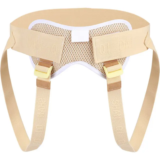 Men Comfortable Sports Hernia Belt Support Truss Brace Double Inguinal with Removable Compression Pads