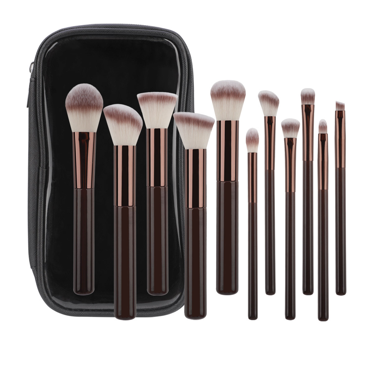 11 unids maquillaje cepillo + bolsa