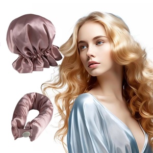 热卖缎子发条批发头带按扣带帽魔术柔软睡眠velcro女性发卷