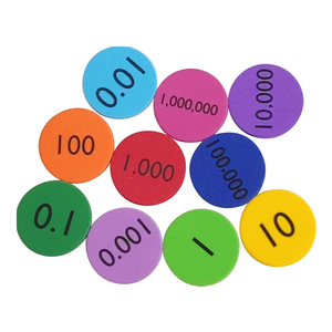 300pcs/bag Soft Foam <strong>10</strong>-Value Decimals to Whole Numbers Place Discs Set <strong>Counting</strong> Chips for Kids Base Manipulatives Math Counters - Product Image 1