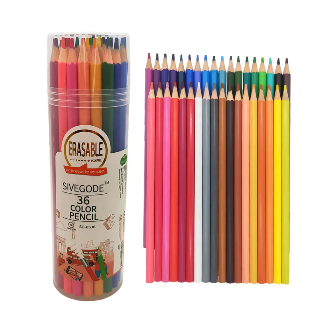 36C màu sắc có thể xóa được màu Tạp Chí bút chì thiết lập cho trẻ em & người lớn vẽ, sơn, trên Cuốn Sách Màu đóng gói trong nhựa rube