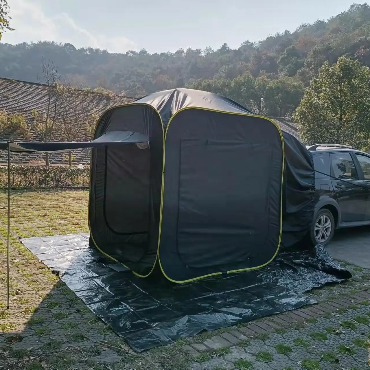 Auvent arrière de voiture Tente arrière de camping portable pour l'extérieur Pergola imperméable pour plusieurs personnes Tente de camping à baldaquin