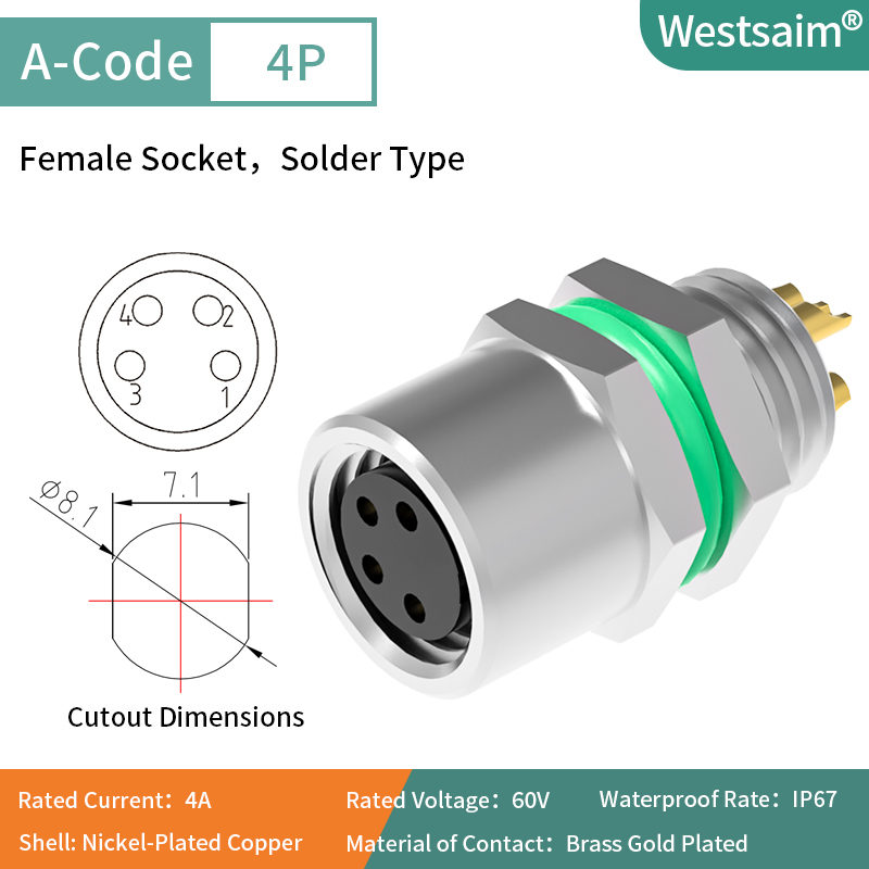M8-A-4 female M8*0.5