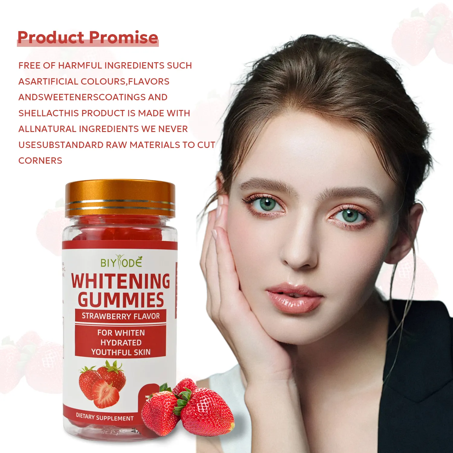 BIYODE skin whitening product wholesale custom private label healthcare supplement glutathione vitamins collagen gummies