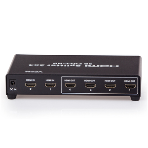 VCOM HDMI 1,4 V Splitter 2 In 4 Out 2x4 HDMI Switch con adaptador de corriente Full HD 1080p 3D