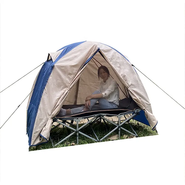 חיצוני קמפינג טיול יכול שינה לא רטוב עם מתקפל מיטת מהקרקע כפול אוהל יכול להיות מותאם אישית צבע לוגו