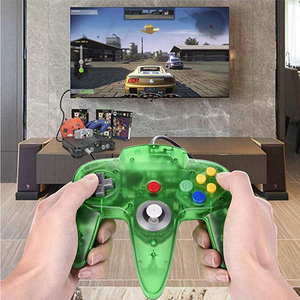 Porta Console con cavo USB essenziale per nintent N64 Gamepad Joystick trasparente con motore di vibrazione per N64 Controller Joypad - Product Image 5