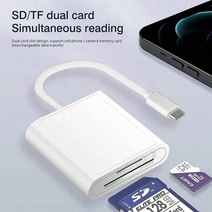 USB C 2合1 sd卡读卡器加密狗C型微型多端口SD TF相机存储卡读卡器适配器 - Product Image 4