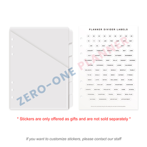 Custom A5 clear PP Tab Divider with Pocket Design Plastic Refill Index Pages Custom 6 Sheets Planner Divider with clear Tab - Product Image 2
