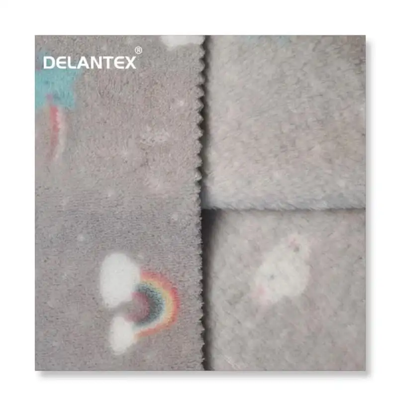 Delantex 100% polyester teint couleur unie lisse et chaud double face flanelle corail tissu polaire pour la literie