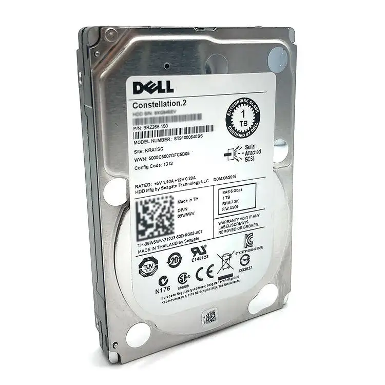 การขายออนไลน์ Dell 1T ภายในเซิร์ฟเวอร์ฮาร์ดดิสก์ไดรฟ์1T 3.5 7.2K SAS HDD สำหรับ Dell R640เซิร์ฟเวอร์