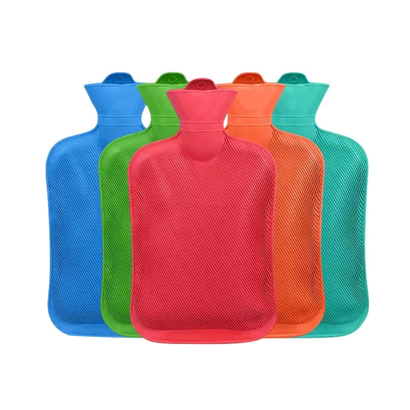 Botellas y cubiertas de agua caliente, bolsa de agua caliente, Material de goma, 2l