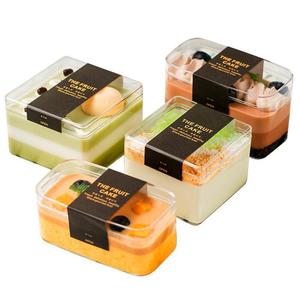กล่องพลาสติกอะคริลิคใสบิสกิตทนทานใช้ใสสี่เหลี่ยมผืนผ้าขนมพลาสติก Tiramisu กล่องเค้กของหวาน - Product Image 1