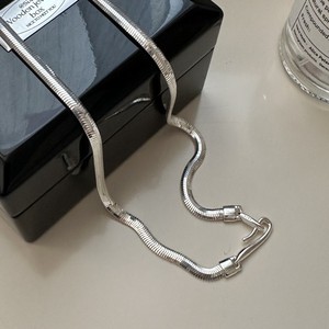 CAIOOCHE S925 Sliver Simple <strong>Chain</strong> Design Sense Texture Heavy-duty Retro Collarbone <strong>Chain</strong> Necklace for Women - Product Image 6