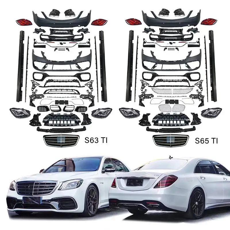 2014-2018Y S W222 mise à niveau vers S63 S65 TI kit de carrosserie de voiture pare-chocs pièces de carrosserie automobile accessoires pour Mercedes Benz classe S
