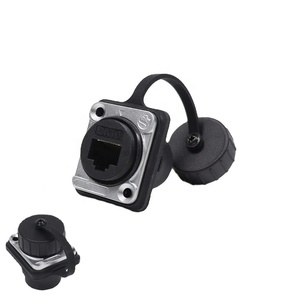 RJ45 çoğaltıcı IP67 su geçirmez d-tipi konnektör RJ45 paneli dağı adaptörü ile CAT6 CAT6A kalkan dişi fiş - Product Image 1