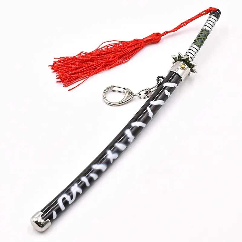 Chaveiro de espada Katana Sanemi Nichirin modelo de espada samurai chaveiro com suporte ABS espadachim coleção de luxo brinquedo de presente